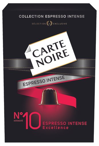 Boîte Carte Noire Collection Espresso Intense N°10, capsule et intensité.