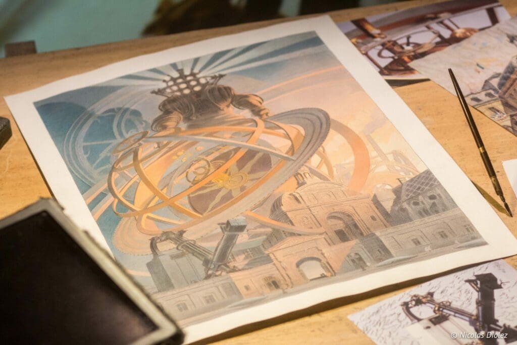 Schuiten and Peeters drawing machines exhibition - DR Nicolas Diolez 2016