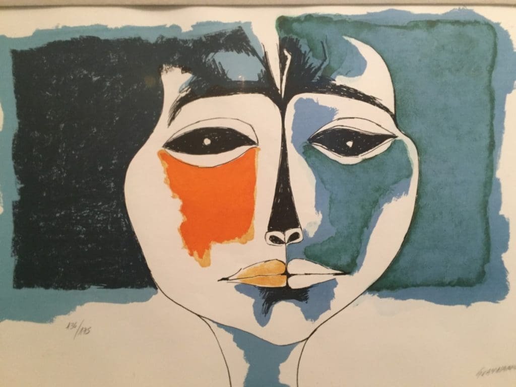 Casa de Guyasamin. DR Valérie Collet 2018 Lithographie abstraite style Oswaldo Guayasamin de la Maison d'Oswaldo à La Havane.