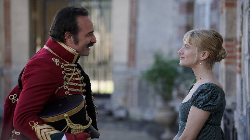 Scène du film Le Retour du héros avec Jean Dujardin et Laure Calamy.