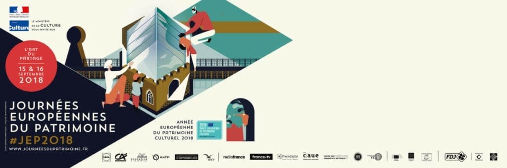 Bandeau JEP2018_60x20 © L'Atelier Cartographik Bandeau Journées Européennes du Patrimoine 2018 avec thème L'Art du Partage.
