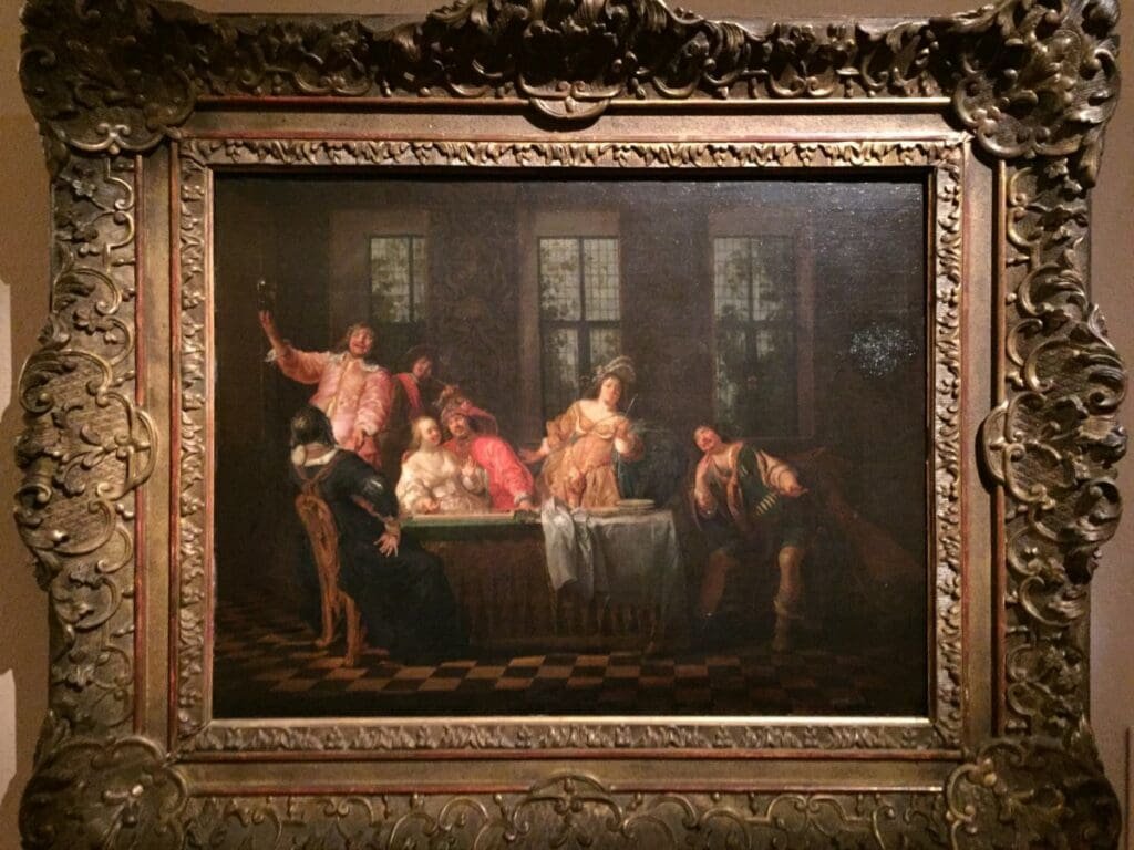 Tableau d'une scène de genre hollandaise au Musée des Ursulines.