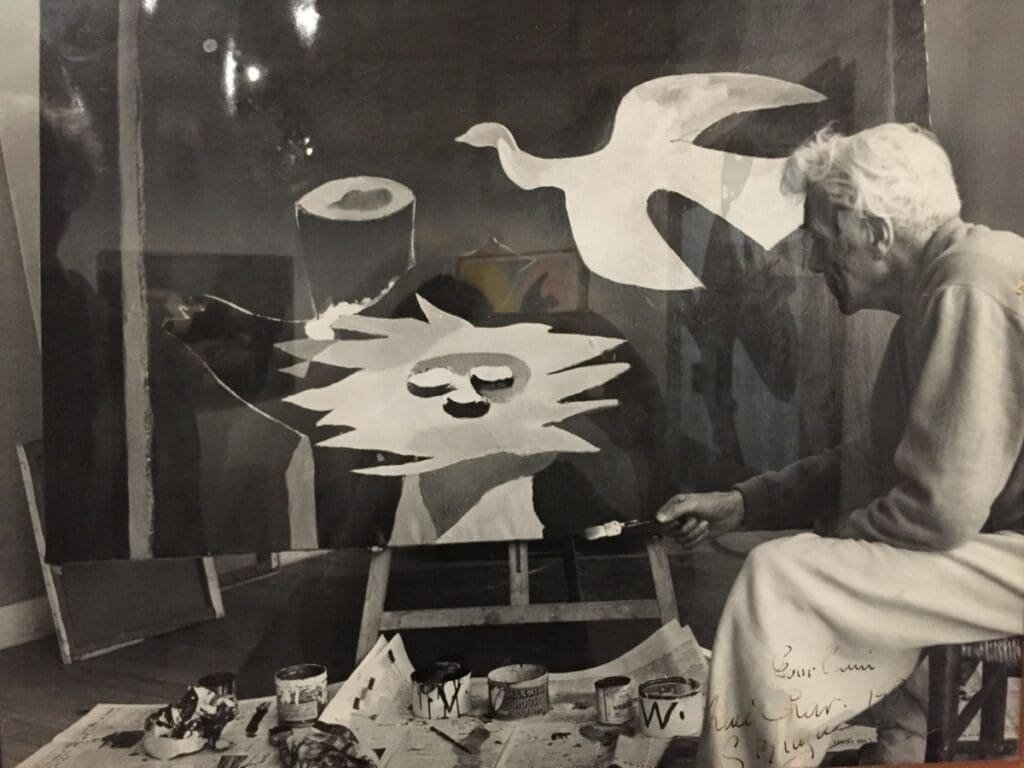 Georges Braque peignant L'Oiseau et son nid.