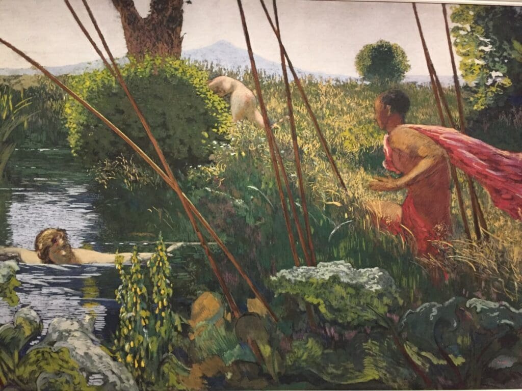 L'Après-midi d'un faune, peinture de Ker-Xavier Roussel, homme dans l'eau.