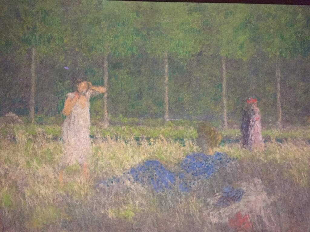 Pastel de Ker-Xavier Roussel : personnages dans la campagne et les arbres.