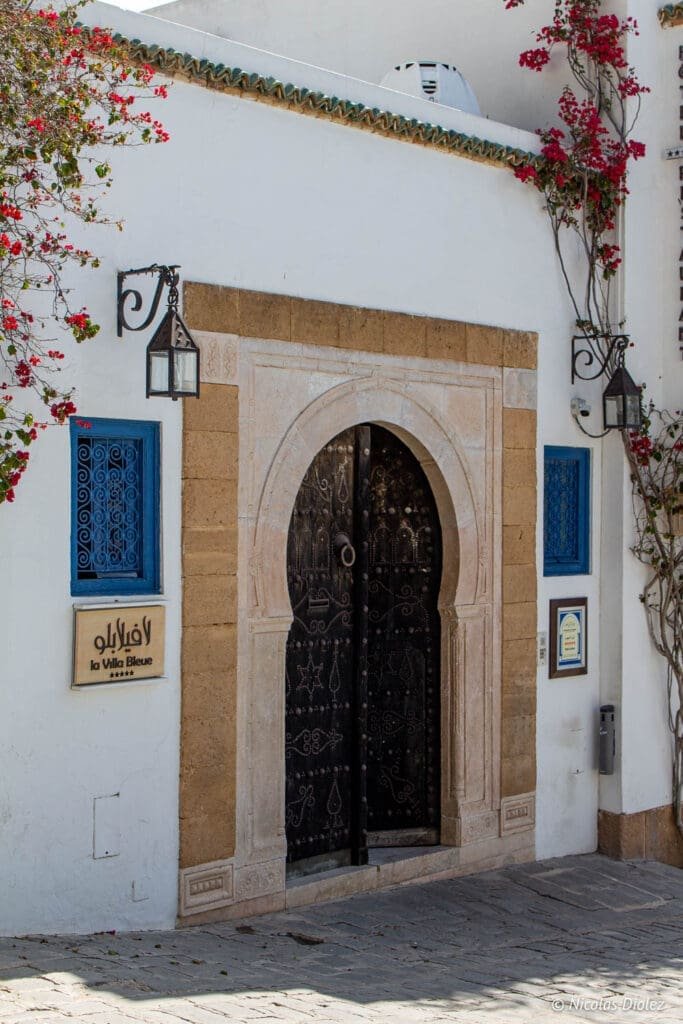 Villa Bleue Sidi Bou Saïd - DR Nicolas Diolez 2019 Porte ornementée de l'hôtel La Villa Bleue à Sidi Bou Saïd.