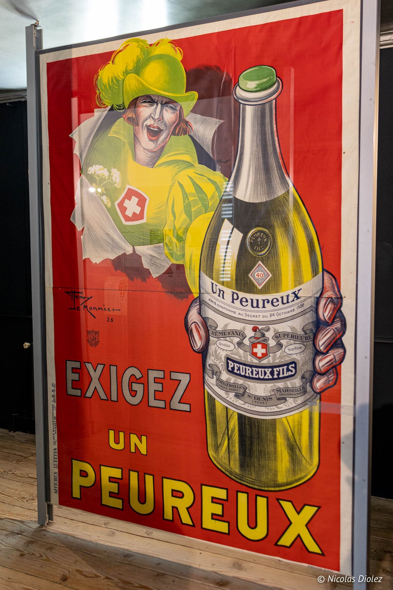Affiche ancienne "Exigez un Peureux" de l'Écomusée du Pays de la Cerise.