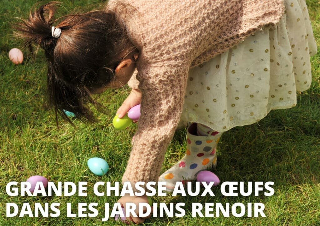 Grande chasse aux œufs dans les jardins Renoir Pâques.