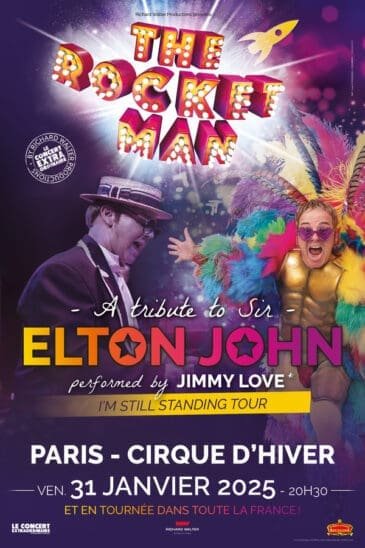 Affiche du spectacle hommage The Rocket Man, tribute to Sir Elton John.